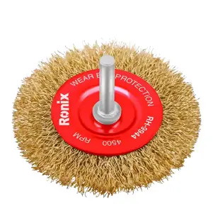 Crimped Shaft Mounted Wheel Brush 100mm