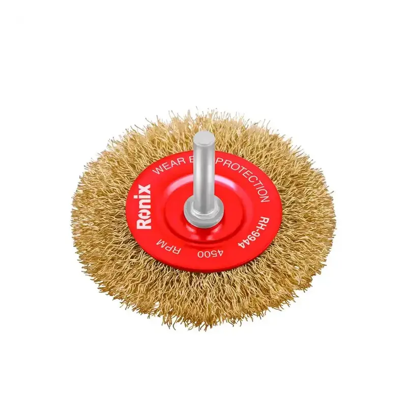 Crimped Shaft Mounted Wheel Brush 75mm